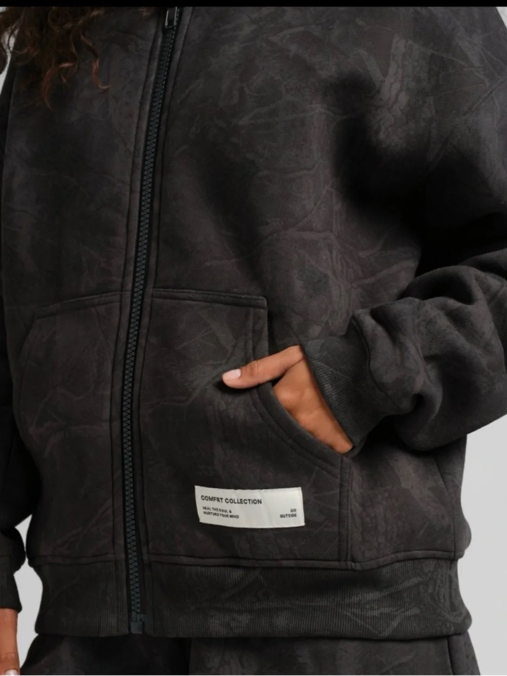 New COMFRT zip hoodie color is MIDNIGHT FOREST brand new camo collection!🖤🩶🤍 - Picture 6 of 6